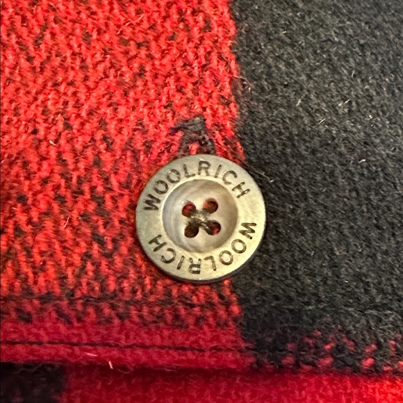 Vintage WOOLRICH Men’s Red & Black Buffalo Plaid Wool Collared Shirt Jacket XL - Picture 14 of 16